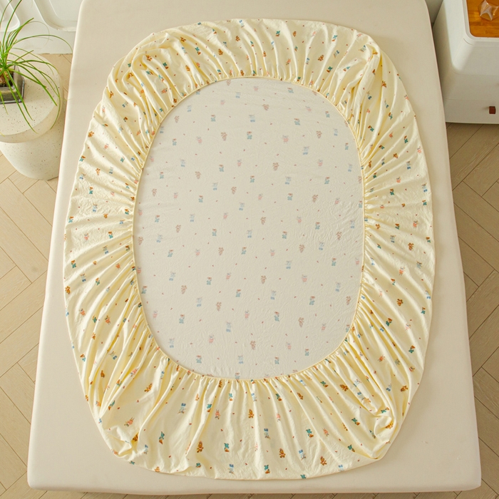 91家纺网 家纺一手货源 找家纺 斯卡诺家纺 2025新款秋冬爆款古法水洗棉单床笠床笠三件套枕套 宠物乐园-床笠