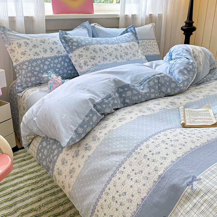 91家纺网 家纺一手货源 找家纺 拾物记 2025新款A类12868全棉纯棉四件套-提供买家秀和质检报告 暮风寻蝶