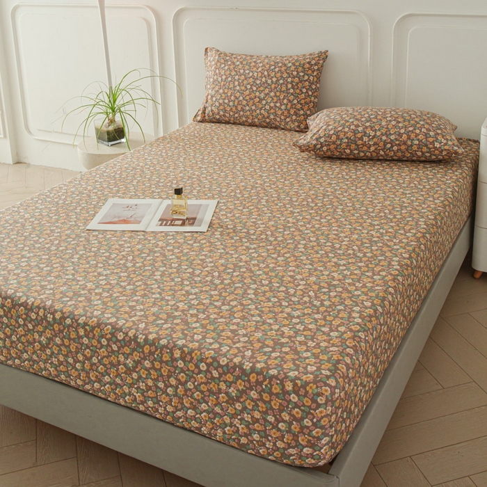 91家纺网 家纺一手货源 找家纺 斯卡诺家纺 2025新款秋冬爆款古法水洗棉单床笠床笠三件套枕套 花镜-床笠