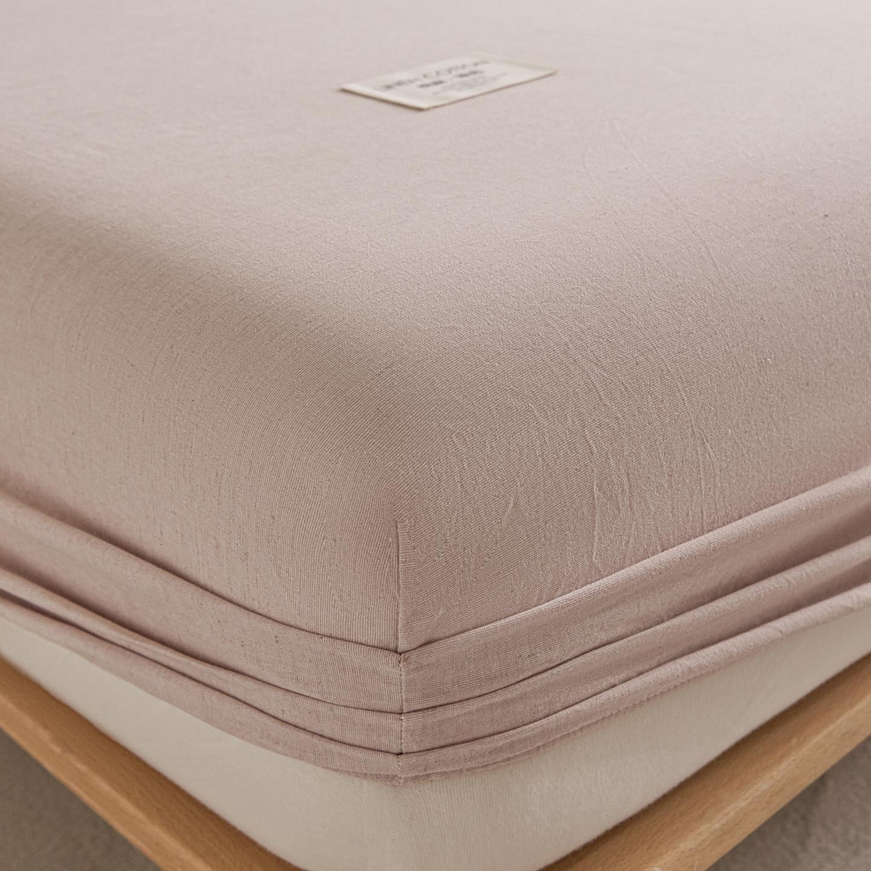 91家纺网 家纺一手货源 找家纺 涵宸家纺 2025新款色织棉麻四件套系列-单床笠 棉麻-浅粉