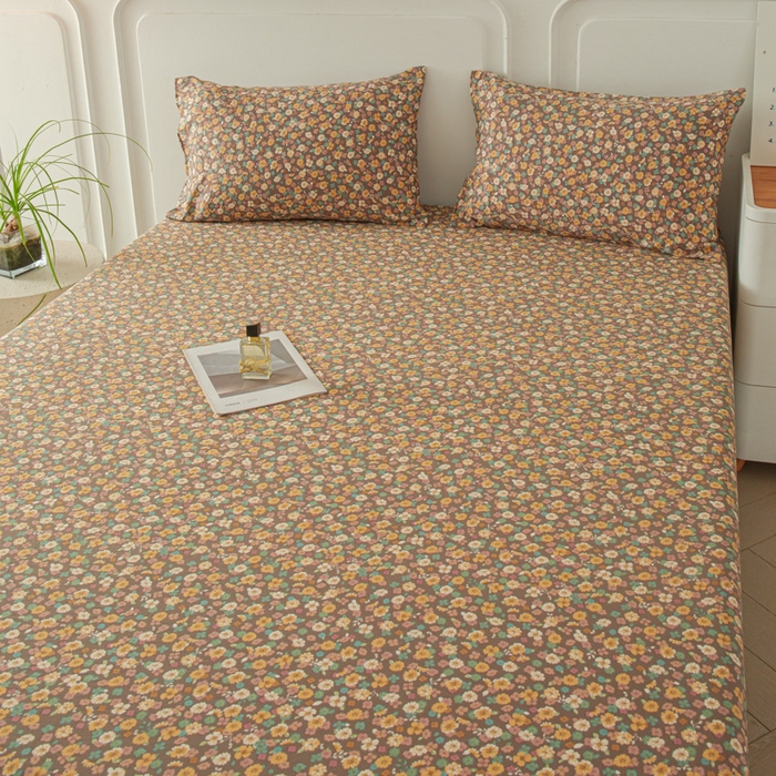 91家纺网 家纺一手货源 找家纺 斯卡诺家纺 2025新款秋冬爆款古法水洗棉单床笠床笠三件套枕套 花镜-床笠