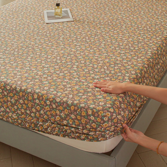 91家纺网 家纺一手货源 找家纺 斯卡诺家纺 2025新款秋冬爆款古法水洗棉单床笠床笠三件套枕套 花镜-床笠