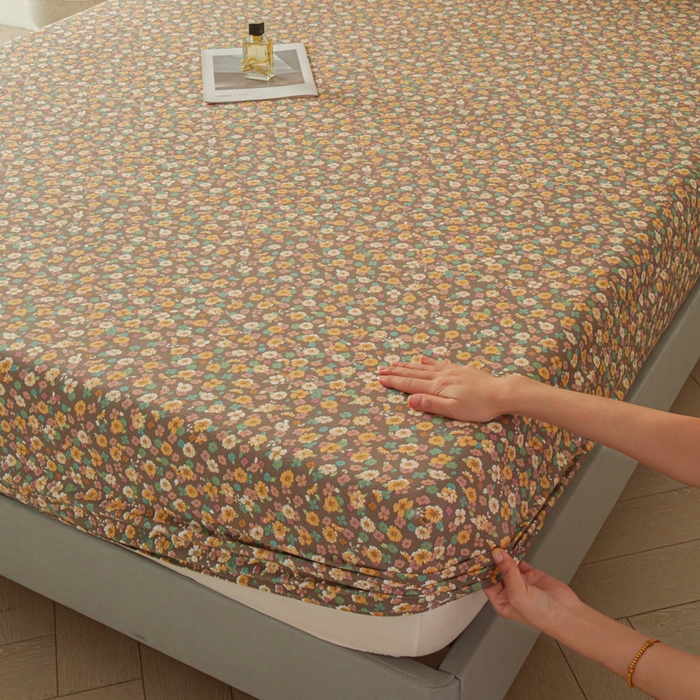 91家纺网 家纺一手货源 找家纺 斯卡诺家纺 2025新款秋冬爆款古法水洗棉单床笠床笠三件套枕套 花镜-床笠