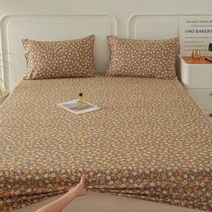 91家纺网 家纺一手货源 找家纺 斯卡诺家纺 2025新款秋冬爆款古法水洗棉单床笠床笠三件套枕套 花镜-床笠