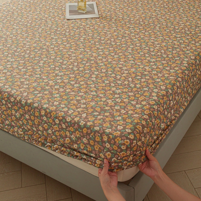 91家纺网 家纺一手货源 找家纺 斯卡诺家纺 2025新款秋冬爆款古法水洗棉单床笠床笠三件套枕套 花镜-床笠