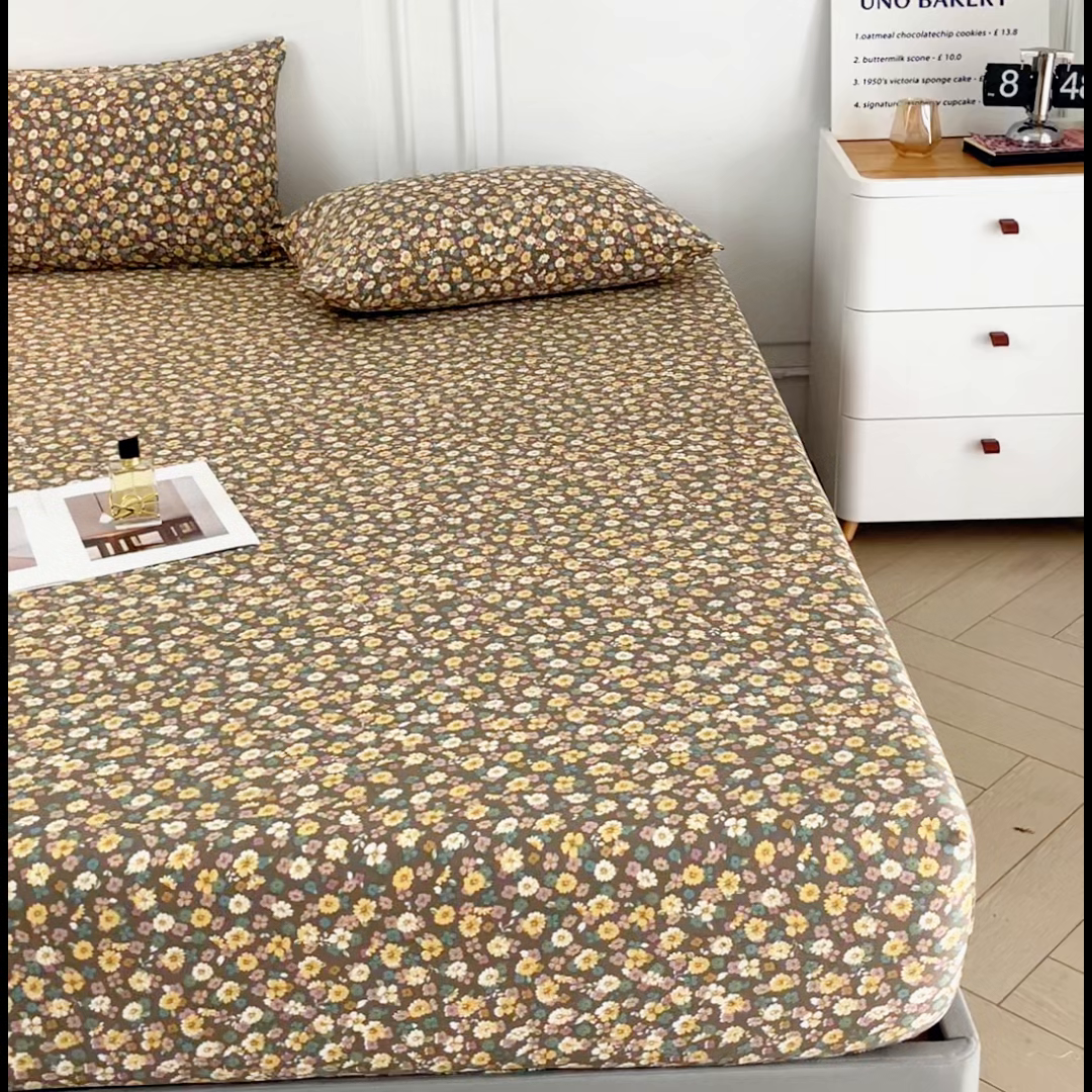 91家纺网 家纺一手货源 找家纺 斯卡诺家纺 2025新款秋冬爆款古法水洗棉单床笠床笠三件套枕套 花镜-床笠