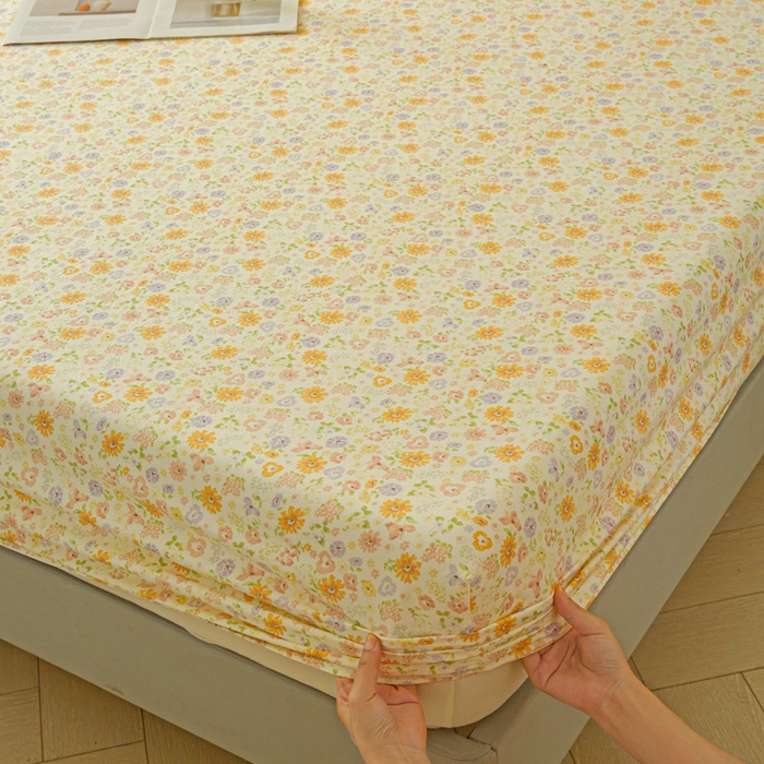 91家纺网 家纺一手货源 找家纺 斯卡诺家纺 2025新款秋冬爆款古法水洗棉单床笠床笠三件套枕套 花漾-床笠