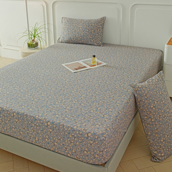 91家纺网 家纺一手货源 找家纺 斯卡诺家纺 2025新款秋冬爆款古法水洗棉单床笠床笠三件套枕套 晚风-床笠