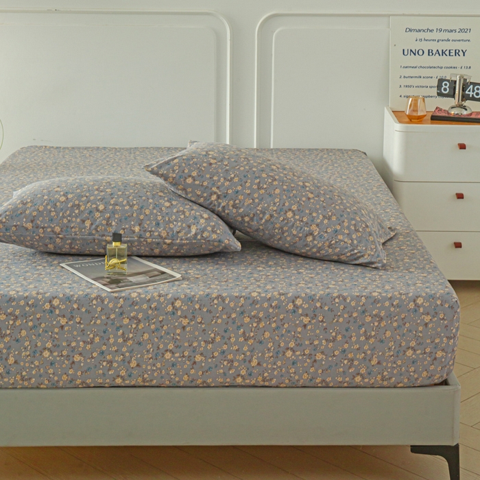 91家纺网 家纺一手货源 找家纺 斯卡诺家纺 2025新款秋冬爆款古法水洗棉单床笠床笠三件套枕套 晚风-床笠