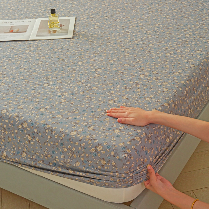 91家纺网 家纺一手货源 找家纺 斯卡诺家纺 2025新款秋冬爆款古法水洗棉单床笠床笠三件套枕套 晚风-床笠