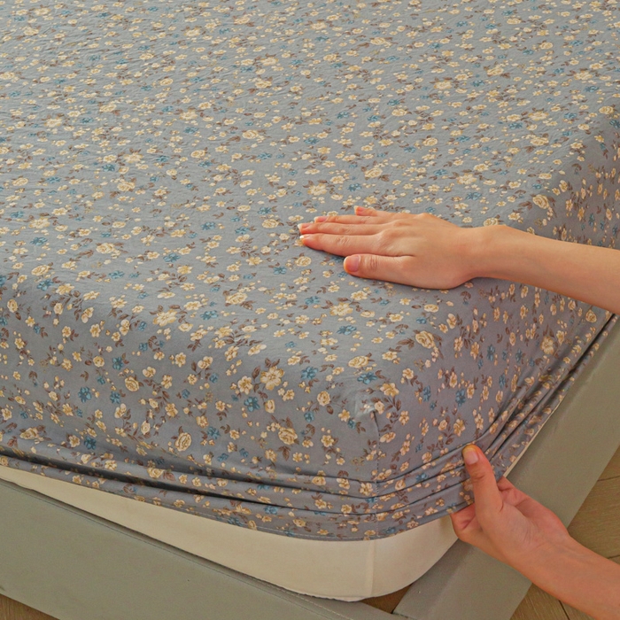 91家纺网 家纺一手货源 找家纺 斯卡诺家纺 2025新款秋冬爆款古法水洗棉单床笠床笠三件套枕套 晚风-床笠