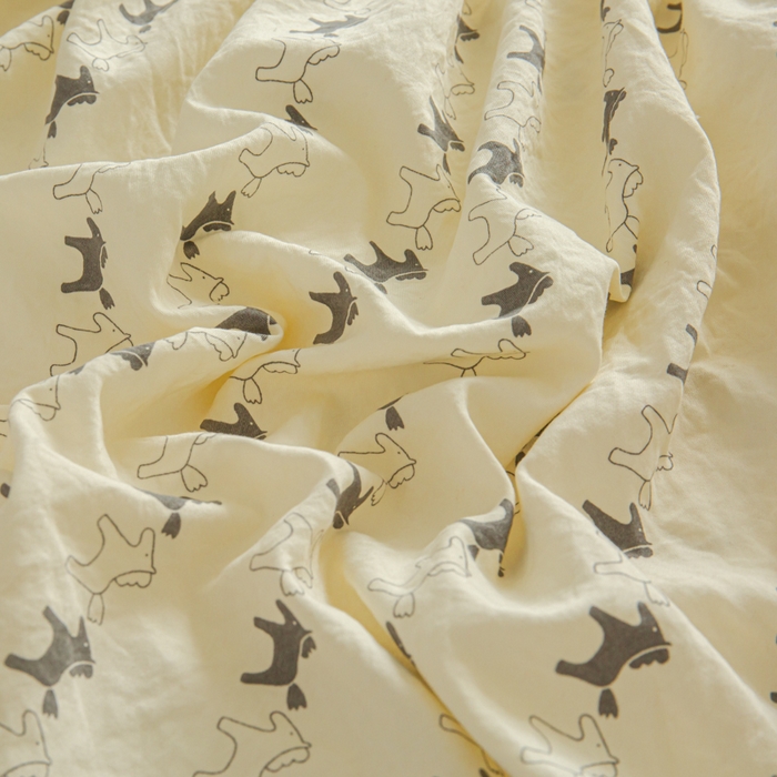 91家纺网 家纺一手货源 找家纺 斯卡诺家纺 2025新款秋冬爆款古法水洗棉单床笠床笠三件套枕套 小木马-床笠