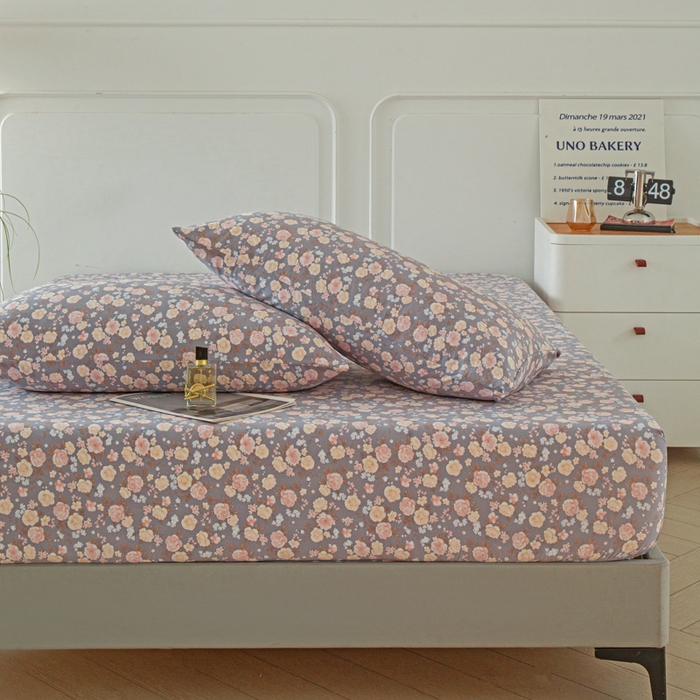 91家纺网 家纺一手货源 找家纺 斯卡诺家纺 2025新款秋冬爆款古法水洗棉单床笠床笠三件套枕套 一见倾心-床笠