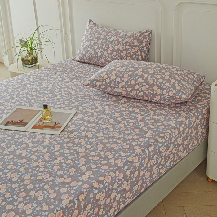 91家纺网 家纺一手货源 找家纺 斯卡诺家纺 2025新款秋冬爆款古法水洗棉单床笠床笠三件套枕套 一见倾心-床笠