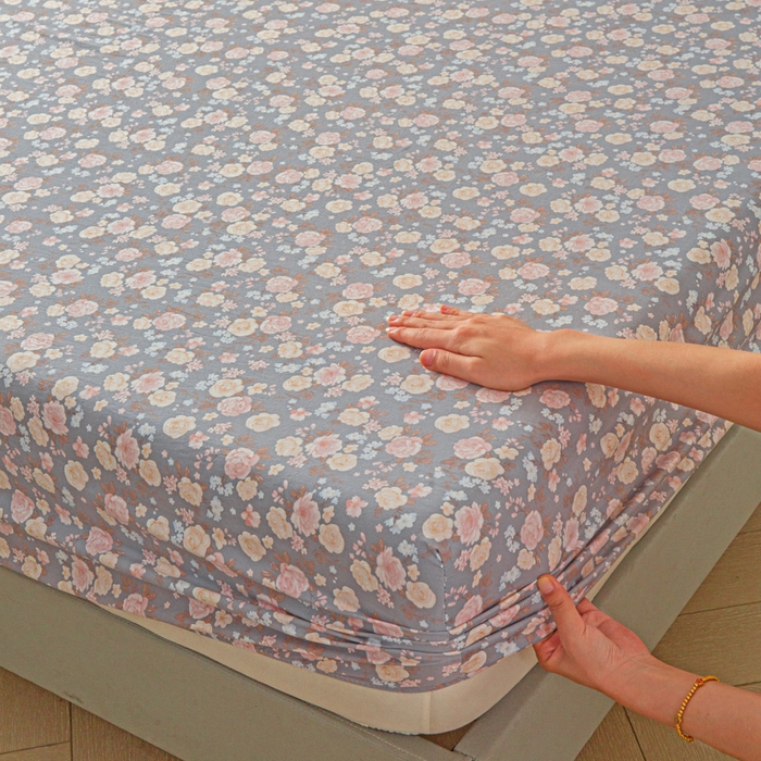 91家纺网 家纺一手货源 找家纺 斯卡诺家纺 2025新款秋冬爆款古法水洗棉单床笠床笠三件套枕套 一见倾心-床笠