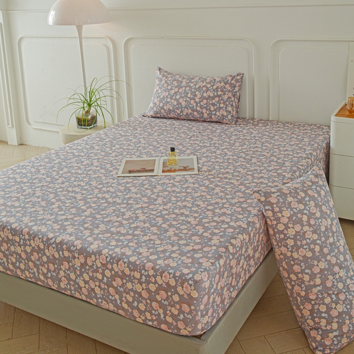 91家纺网 家纺一手货源 找家纺 斯卡诺家纺 2025新款秋冬爆款古法水洗棉单床笠床笠三件套枕套 一见倾心-床笠