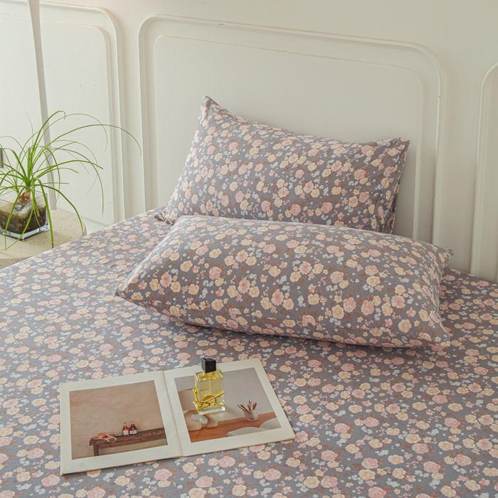 91家纺网 家纺一手货源 找家纺 斯卡诺家纺 2025新款秋冬爆款古法水洗棉单床笠床笠三件套枕套 一见倾心-床笠