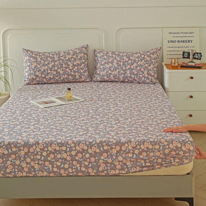 91家纺网 家纺一手货源 找家纺 斯卡诺家纺 2025新款秋冬爆款古法水洗棉单床笠床笠三件套枕套 一见倾心-床笠