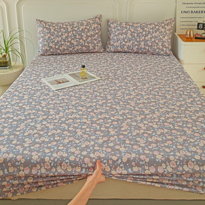 91家纺网 家纺一手货源 找家纺 斯卡诺家纺 2025新款秋冬爆款古法水洗棉单床笠床笠三件套枕套 一见倾心-床笠