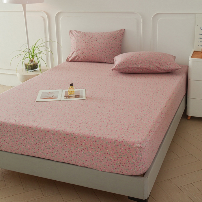 91家纺网 家纺一手货源 找家纺 斯卡诺家纺 2025新款秋冬爆款古法水洗棉单床笠床笠三件套枕套 樱桃季床笠