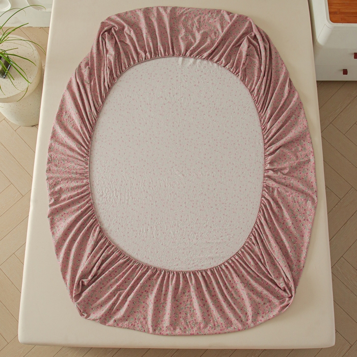 91家纺网 家纺一手货源 找家纺 斯卡诺家纺 2025新款秋冬爆款古法水洗棉单床笠床笠三件套枕套 樱桃季床笠