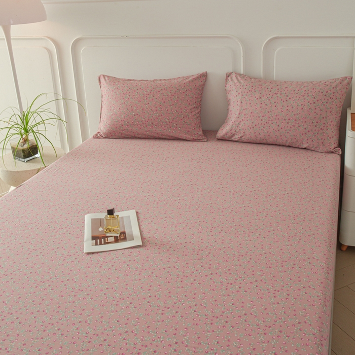 91家纺网 家纺一手货源 找家纺 斯卡诺家纺 2025新款秋冬爆款古法水洗棉单床笠床笠三件套枕套 樱桃季床笠