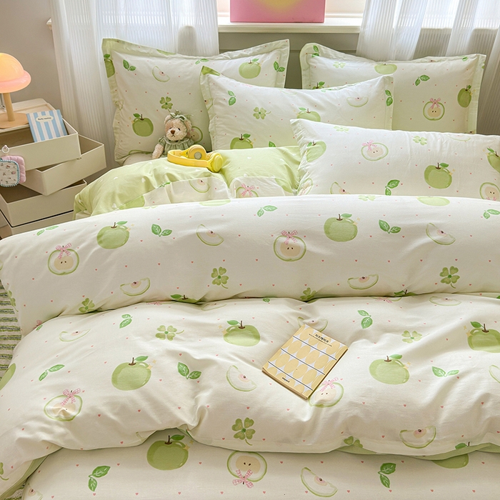 91家纺网 家纺一手货源 找家纺 拾物记 2025新款A类12868全棉纯棉四件套-提供买家秀和质检报告 苹果派对