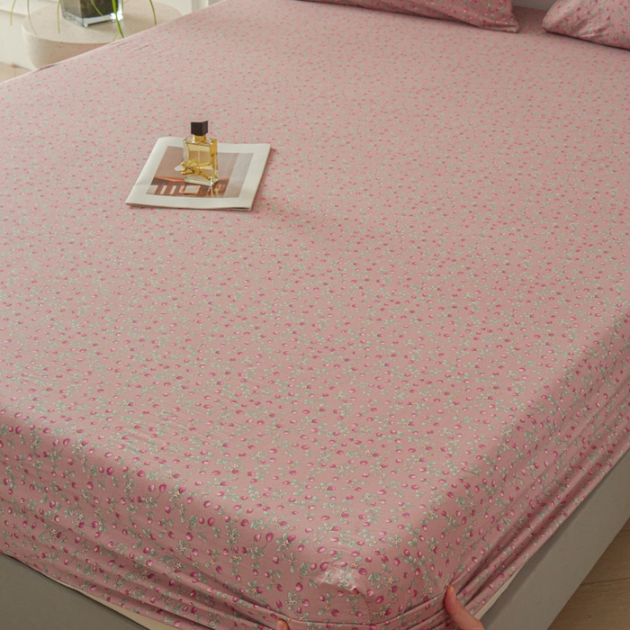 91家纺网 家纺一手货源 找家纺 斯卡诺家纺 2025新款秋冬爆款古法水洗棉单床笠床笠三件套枕套 樱桃季床笠