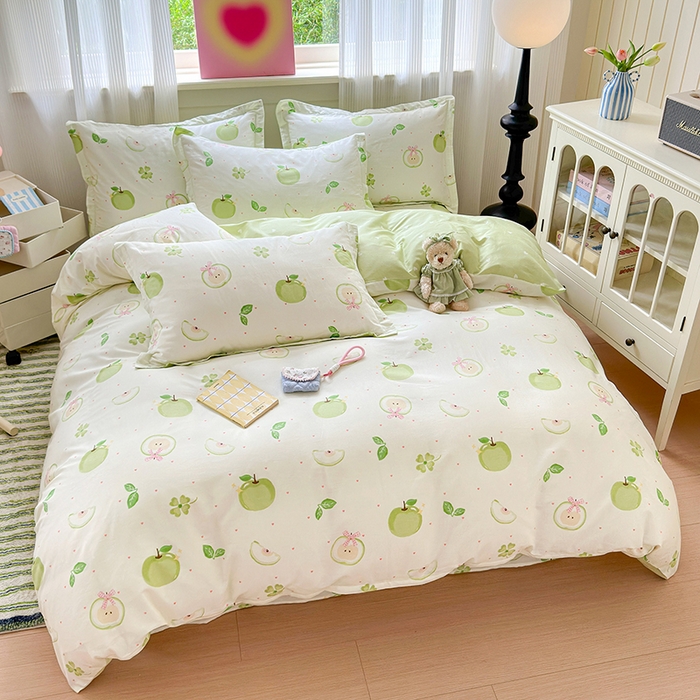 91家纺网 家纺一手货源 找家纺 拾物记 2025新款A类12868全棉纯棉四件套-提供买家秀和质检报告 苹果派对