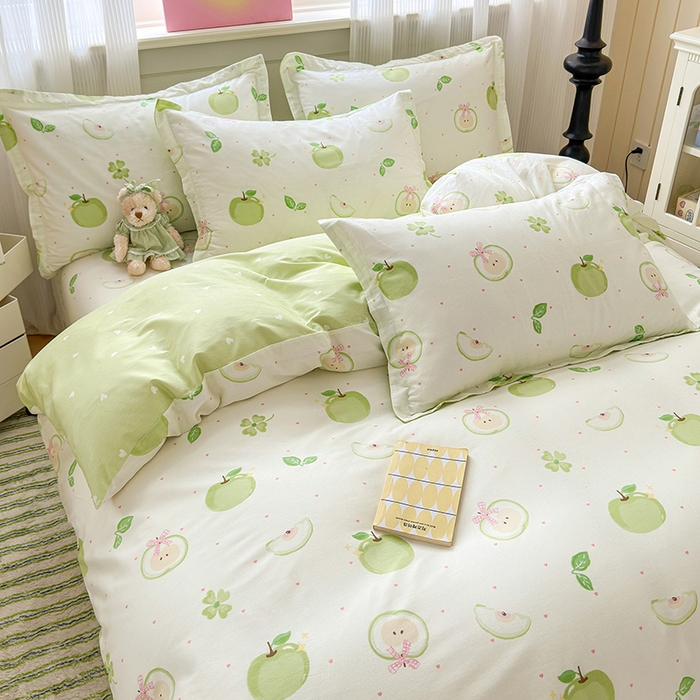 91家纺网 家纺一手货源 找家纺 拾物记 2025新款A类12868全棉纯棉四件套-提供买家秀和质检报告 苹果派对
