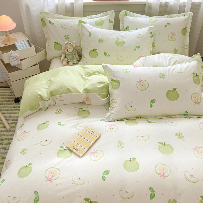 91家纺网 家纺一手货源 找家纺 拾物记 2025新款A类12868全棉纯棉四件套-提供买家秀和质检报告 苹果派对