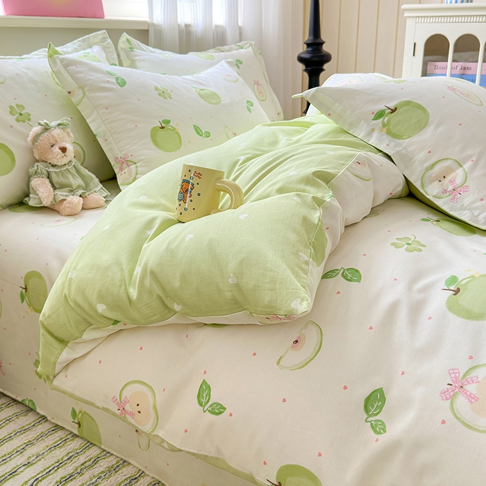 91家纺网 家纺一手货源 找家纺 拾物记 2025新款A类12868全棉纯棉四件套-提供买家秀和质检报告 苹果派对