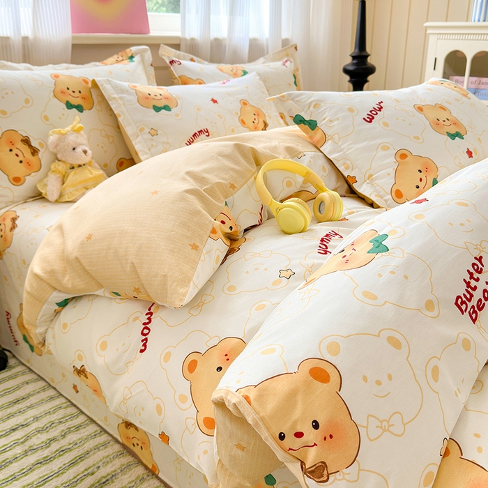 91家纺网 家纺一手货源 找家纺 拾物记 2025新款A类12868全棉纯棉四件套-提供买家秀和质检报告 瑞迪熊