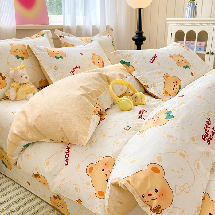 91家纺网 家纺一手货源 找家纺 拾物记 2025新款A类12868全棉纯棉四件套-提供买家秀和质检报告 瑞迪熊