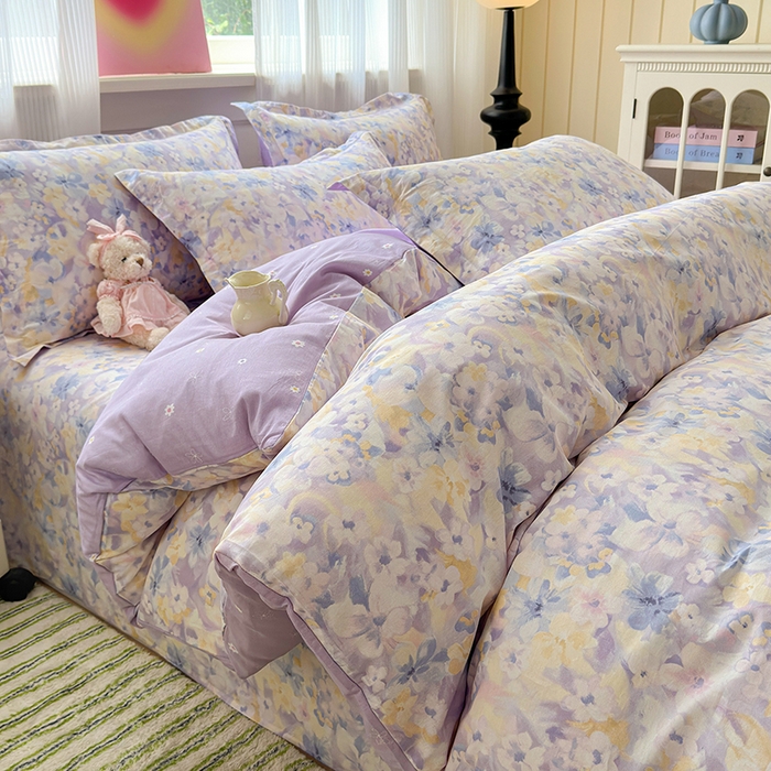 91家纺网 家纺一手货源 找家纺 拾物记 2025新款A类12868全棉纯棉四件套-提供买家秀和质检报告 香颂蝶舞