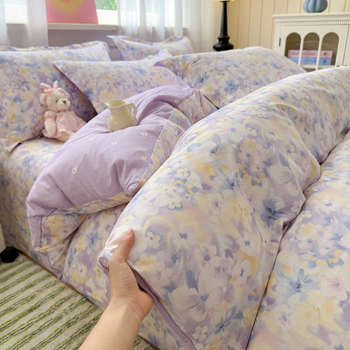 91家纺网 家纺一手货源 找家纺 拾物记 2025新款A类12868全棉纯棉四件套-提供买家秀和质检报告 香颂蝶舞