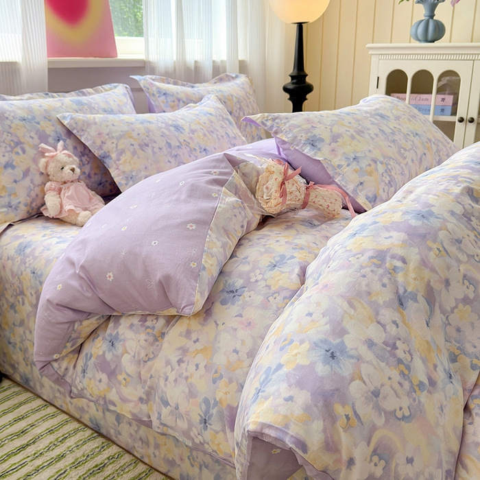 91家纺网 家纺一手货源 找家纺 拾物记 2025新款A类12868全棉纯棉四件套-提供买家秀和质检报告 香颂蝶舞