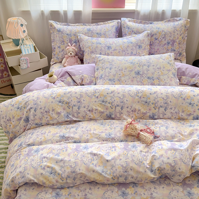 91家纺网 家纺一手货源 找家纺 拾物记 2025新款A类12868全棉纯棉四件套-提供买家秀和质检报告 香颂蝶舞