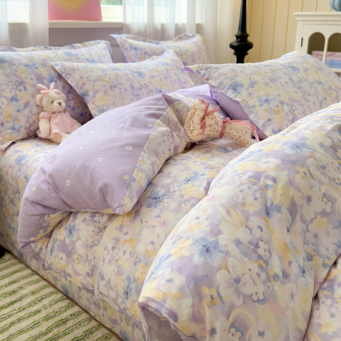 91家纺网 家纺一手货源 找家纺 拾物记 2025新款A类12868全棉纯棉四件套-提供买家秀和质检报告 香颂蝶舞