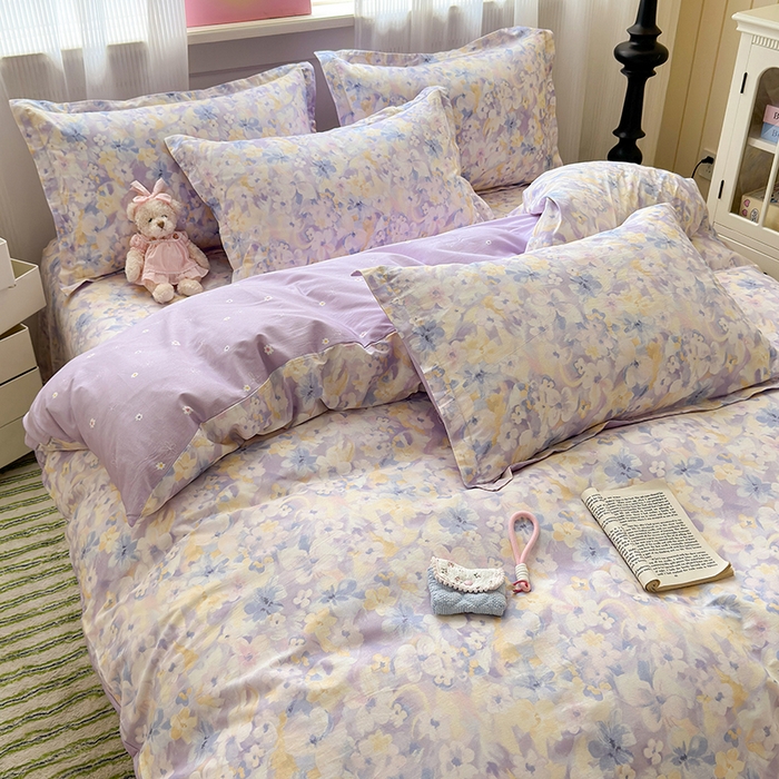 91家纺网 家纺一手货源 找家纺 拾物记 2025新款A类12868全棉纯棉四件套-提供买家秀和质检报告 香颂蝶舞