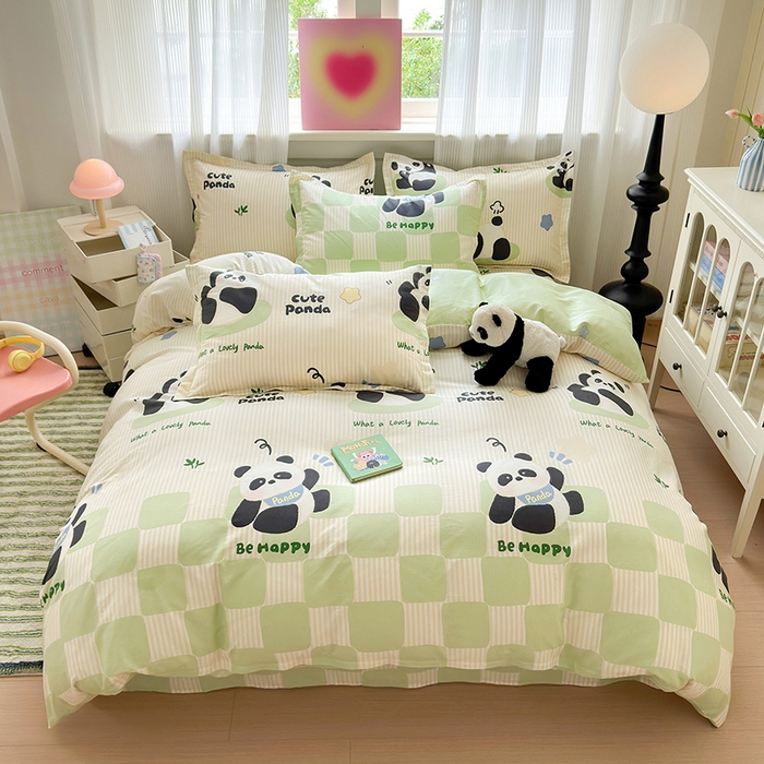 拾物记 2025新款A类12868全棉纯棉四件套-提供买家秀和质检报告 小熊猫
