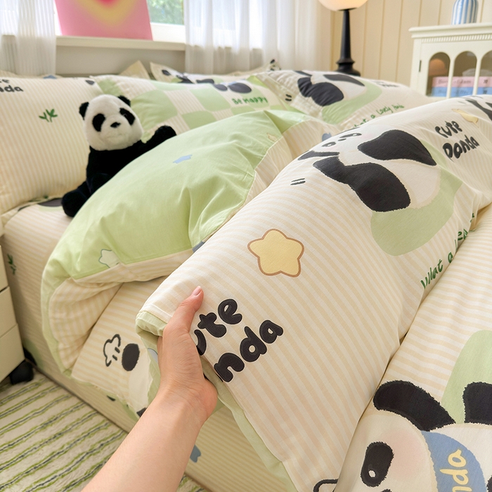 91家纺网 家纺一手货源 找家纺 拾物记 2025新款A类12868全棉纯棉四件套-提供买家秀和质检报告 小熊猫