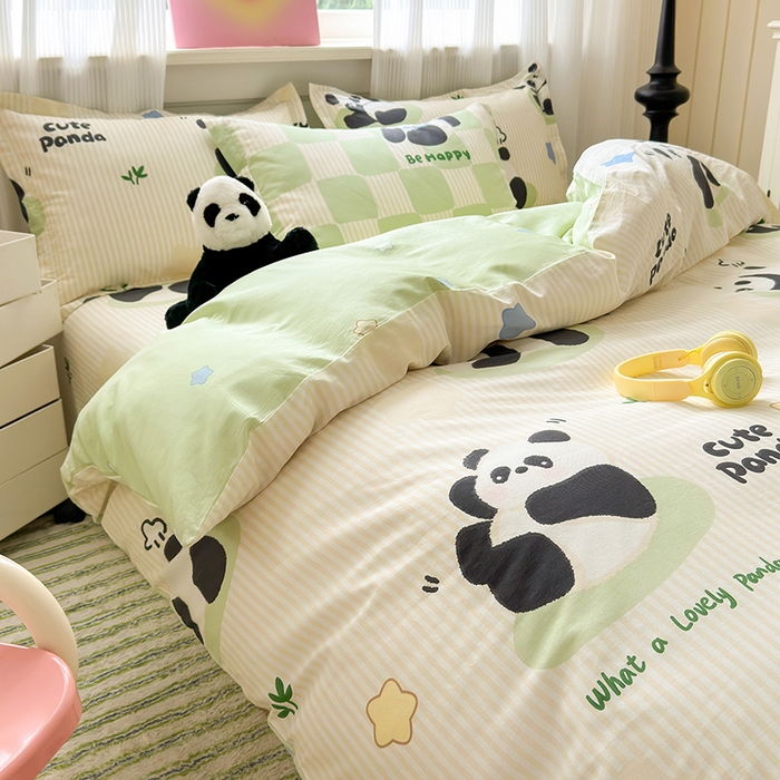 91家纺网 家纺一手货源 找家纺 拾物记 2025新款A类12868全棉纯棉四件套-提供买家秀和质检报告 小熊猫