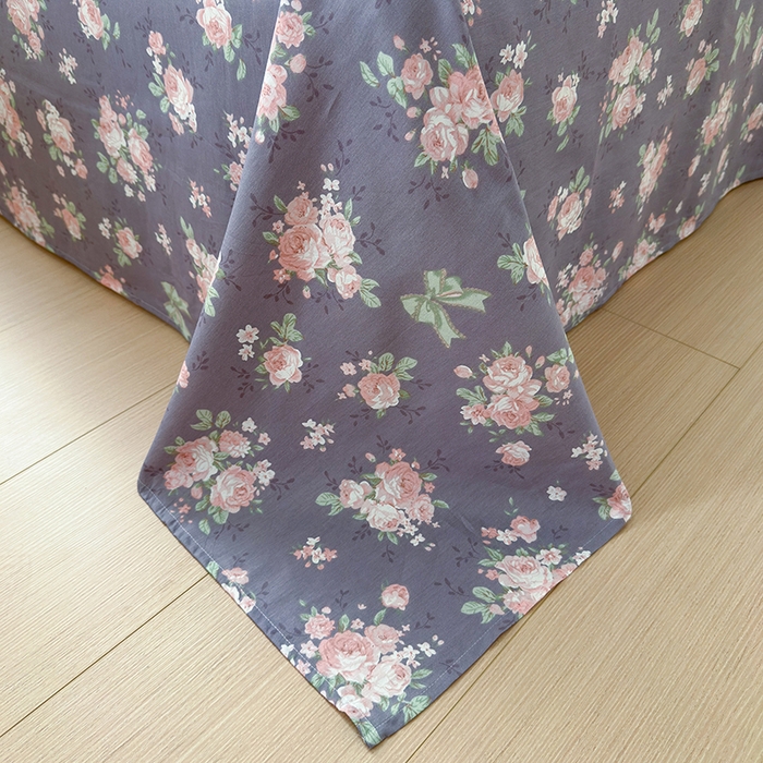 91家纺网 家纺一手货源 找家纺 拾物记 2025新款A类12868全棉纯棉四件套-提供买家秀和质检报告 幸福花儿-紫