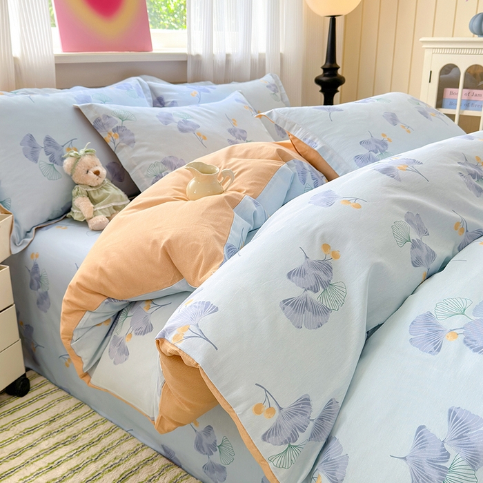 91家纺网 家纺一手货源 找家纺 拾物记 2025新款A类12868全棉纯棉四件套-提供买家秀和质检报告 银杏叶