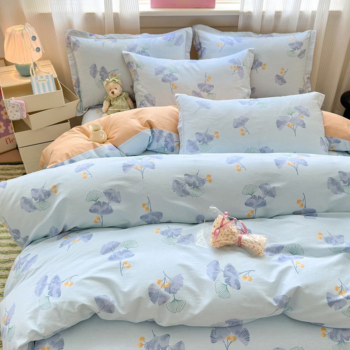 91家纺网 家纺一手货源 找家纺 拾物记 2025新款A类12868全棉纯棉四件套-提供买家秀和质检报告 银杏叶