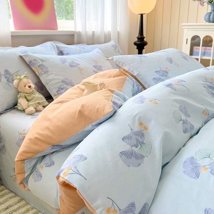 91家纺网 家纺一手货源 找家纺 拾物记 2025新款A类12868全棉纯棉四件套-提供买家秀和质检报告 银杏叶