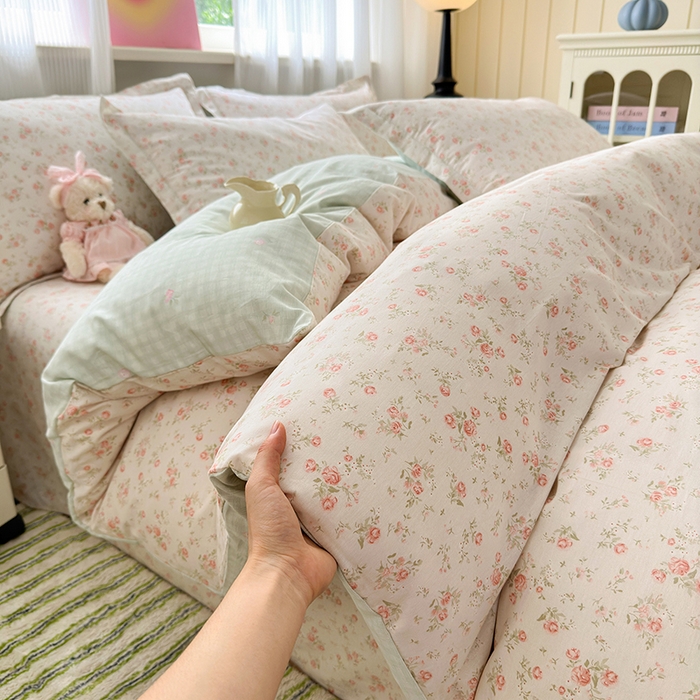 91家纺网 家纺一手货源 找家纺 拾物记 2025新款A类12868全棉纯棉四件套-提供买家秀和质检报告 幽兰时光-米