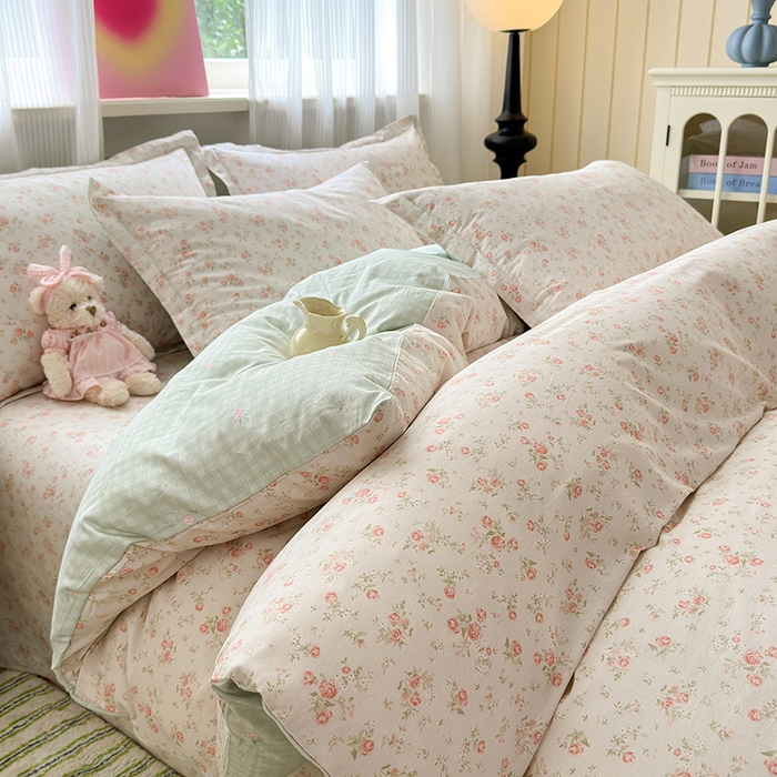 91家纺网 家纺一手货源 找家纺 拾物记 2025新款A类12868全棉纯棉四件套-提供买家秀和质检报告 幽兰时光-米