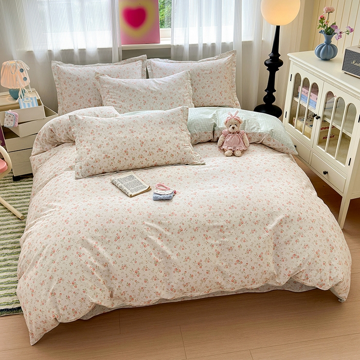 91家纺网 家纺一手货源 找家纺 拾物记 2025新款A类12868全棉纯棉四件套-提供买家秀和质检报告 幽兰时光-米